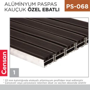 ALÜMİNYUM PASPAS KAUÇUK ÖZEL EBATLI