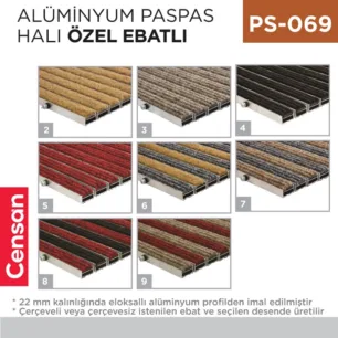 ALÜMİNYUM PASPAS HALI ÖZEL EBATLI