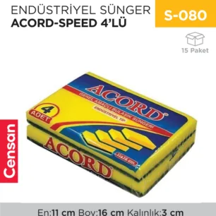 ENDÜSTRİYEL SÜNGER ACORD-SPEED 4LÜ (391)