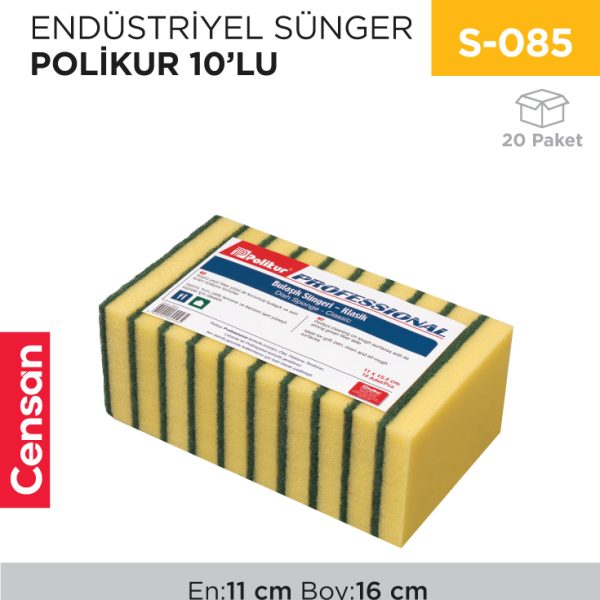 ENDÜSTRİYEL SÜNGER POLİKUR 10LU (2650)