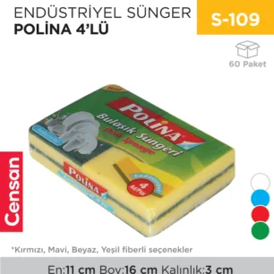 ENDÜSTRİYEL SÜNGER POLİNA 4LÜ (2233)