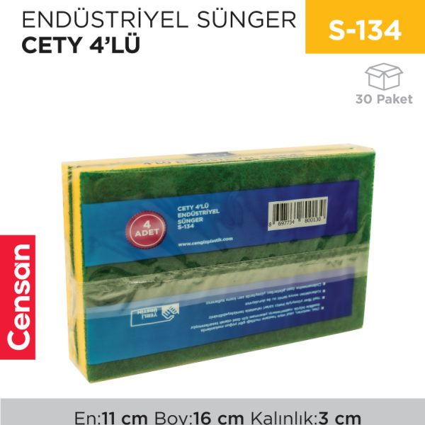 ENDÜSTRİYEL SÜNGER CETY 4LÜ