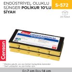 ENDÜSTRİYEL OLUKLU SÜNGER POLİKUR 10LU SİYAH(2647)