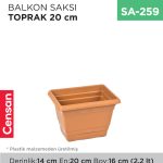 BALKON SAKSI TOPRAK 20 CM (TB-500)
