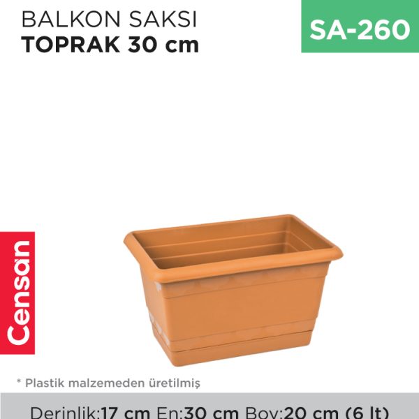 BALKON SAKSI TOPRAK 30 CM (TB-511)