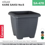 HİSAR KARE SAKSI NO:5 TABAKSIZ (74 LT) (HKS502102)