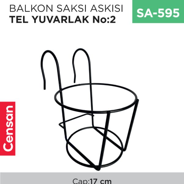 BALKON SAKSI ASKISI TEL YUVARLAK NO:2 (ÇAP:17 CM)