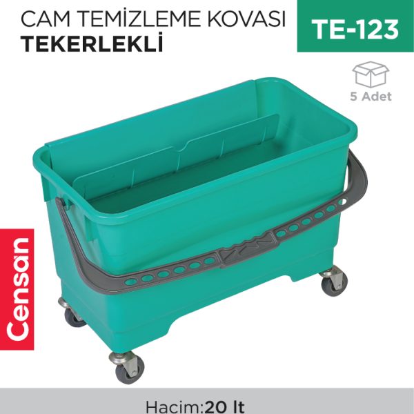 CAM TEMİZLEME KOVASI TEKERLEKLİ EKO (CK 066)