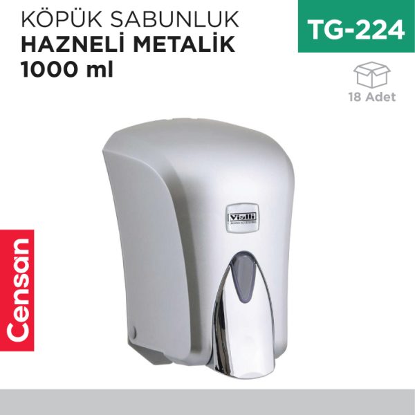 KÖPÜK SABUNLUK HAZNELİ M.GRİ 1000 ML (F6C)