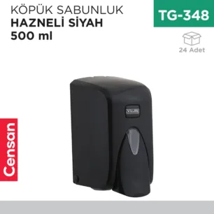 KÖPÜK SABUNLUK HAZNELİ SİYAH VİALLİ 500 ML (F5B)