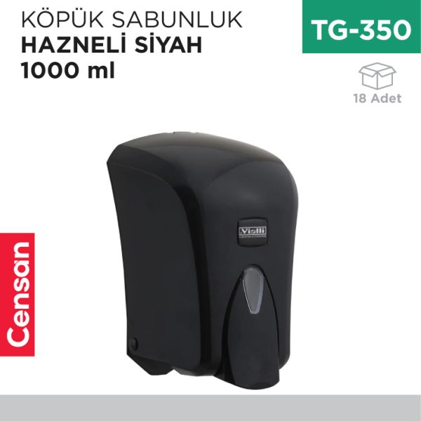 KÖPÜK SABUNLUK HAZNELİ SİYAH 1000 ML (F6B)