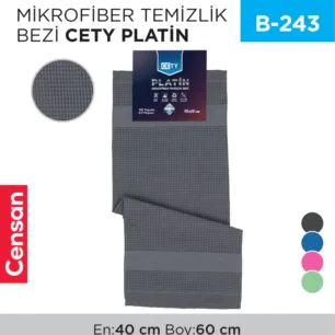 MİKROFİBER TEMİZLİK BEZİ PLATİN 40*60 CM
