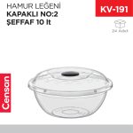 HAMUR LEĞENİ KAPAKLI NO:2 ŞEFFAF (10 LT) (E-102)