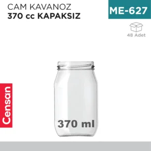 CAM KAVANOZ 370 CC KAPAKSIZ