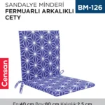 SANDALYE MİNDERİ CETY ARKALIKLI BAĞCIKLI