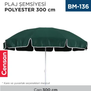 PLAJ ŞEMSİYESİ POLYESTER ÇAP:300 CM