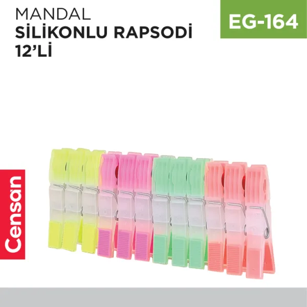 MANDAL SİLİKONLU RAPSODİ 12Lİ*