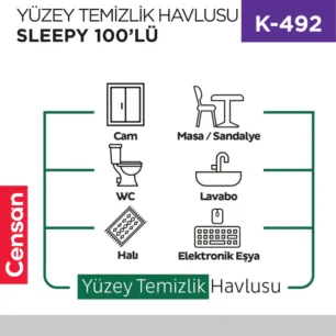 YÜZEY TEM. HAV.SLEEPY 100LÜ(ÇİÇEK SERİSİ)