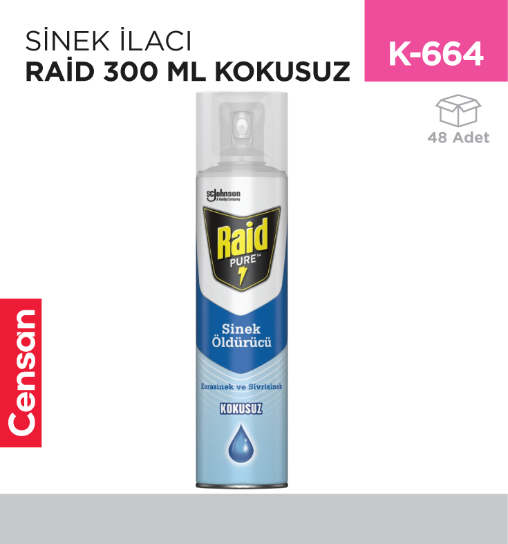 K-664_ad47e4a1ec8adb433c6e8529231c6310 RAİD SİNEK ÖLDÜRÜCÜ 300 ML KOKUSUZ