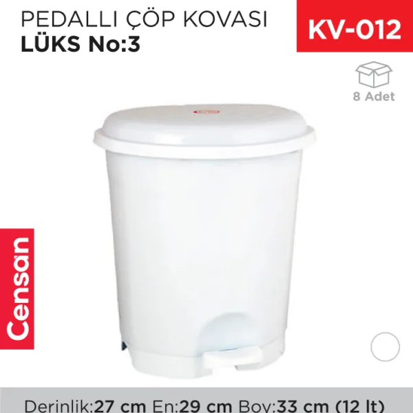 PEDALLI ÇÖP KOVASI LÜKS NO:3 (12 LT) (UP 125)