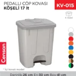 PEDALLI ÇÖP KOVASI KÖŞELİ 17 LT (4245)