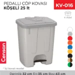 PEDALLI ÇÖP KOVASI KÖŞELİ 25 LT (4250)
