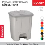 PEDALLI ÇÖP KOVASI KÖŞELİ 40 LT (4255)