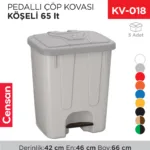 PEDALLI ÇÖP KOVASI KÖŞELİ 65 LT (4260)