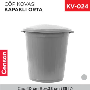 ORTA ÇÖP KOVASI KAPAKLI 35 LT (UP 110)