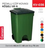 PEDALLI ÇÖP KOVASI KÖŞELİ 85 LT (4265)