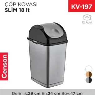 SLİM ÇÖP KOVASI 18 LT (09403)