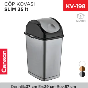 SLİM ÇÖP KOVASI 35 LT (09404)