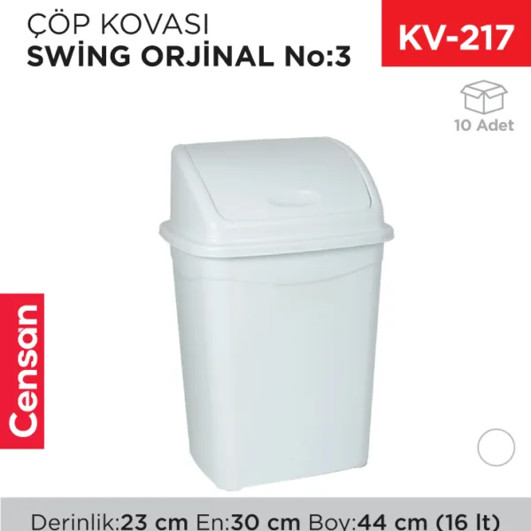 SWİNG ÇÖP KOVASI NO:3 ORJİNAL (16 LT) (UP 117)
