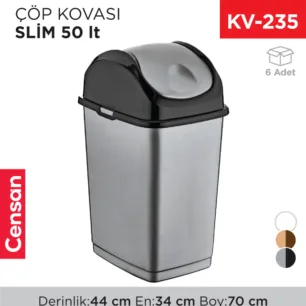 SLİM ÇÖP KOVASI 50 LT(09405)