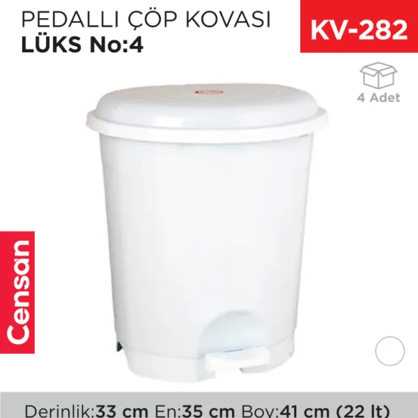 PEDALLI ÇÖP KOVASI LÜKS NO:4 (22 LT) (UP 127)