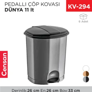 PEDALLI ÇÖP KOVASI DÜNYA 11 LT  (01012)