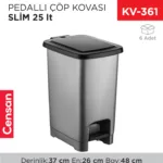 PEDALLI ÇÖP KOVASI SLİM 25 LT (4282)