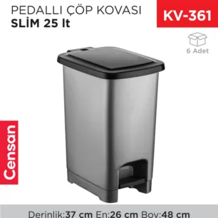PEDALLI ÇÖP KOVASI SLİM 25 LT (4282)