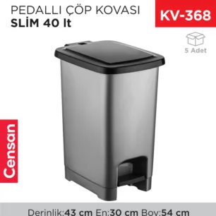 PEDALLI ÇÖP KOVASI SLİM 40 LT (4283)