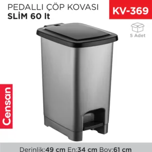 PEDALLI ÇÖP KOVASI SLİM 60 LT(4284)
