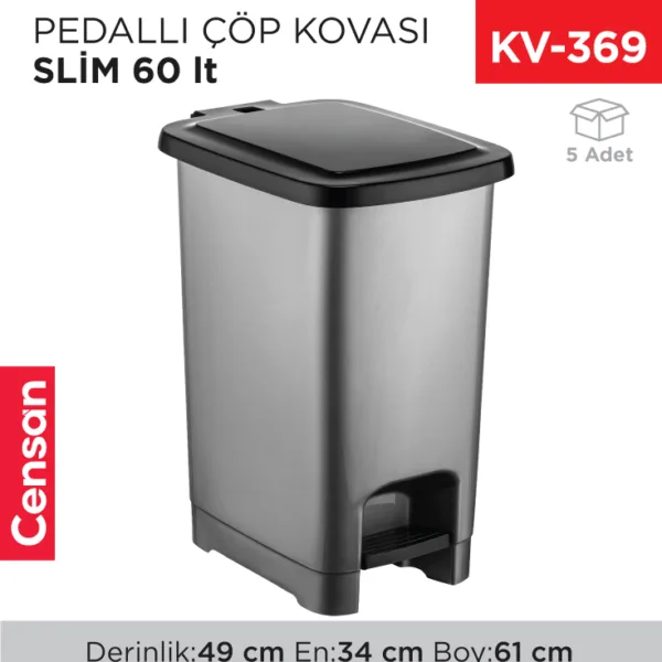PEDALLI ÇÖP KOVASI SLİM 60 LT(4284)