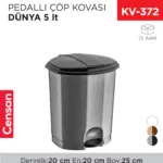 PEDALLI ÇÖP KOVASI DÜNYA 5 LT(01010)