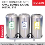 GERİ DÖNÜŞÜM SETİ OVAL BOMBE KAPAK METAL 3LÜ