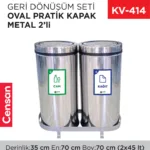 GERİ DÖNÜŞÜM SETİ OVAL PRATİK KAPAK METAL 2Lİ