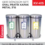 GERİ DÖNÜŞÜM SETİ OVAL PRATİK KAPAK METAL 3LÜ