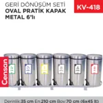 GERİ DÖNÜŞÜM SETİ OVAL PRATİK KAPAK METAL 6LI