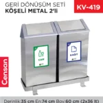 GERİ DÖNÜŞÜM SETİ KÖŞELİ METAL 2Lİ