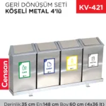 GERİ DÖNÜŞÜM SETİ KÖŞELİ METAL 4LÜ