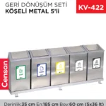 GERİ DÖNÜŞÜM SETİ KÖŞELİ METAL 5Lİ