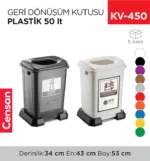 GERİ DÖNÜŞÜM KUTUSU PLASTİK 50 LT (4395)
